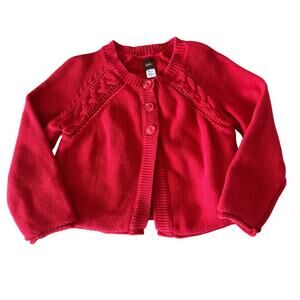 Tea Collection Red Cable Knit Button Front Cardigan - Size XS